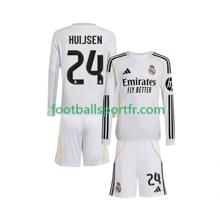 Tenue Real Madrid Huijsen 24 Enfant Domicile 2025-2026 Maillot de Foot ML